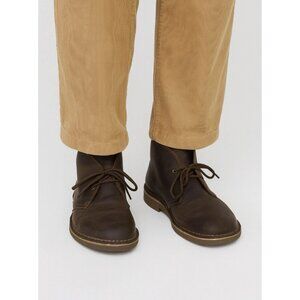 Clarks Men’s Bushacre Chukka Boots Brown Leather Lace Up Sz 9